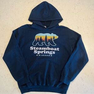 Navy Steamboat Springs Colorado Hoodie - Small